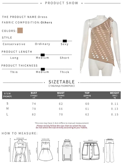 Kliou Irregular Hollow Shape Tank Top