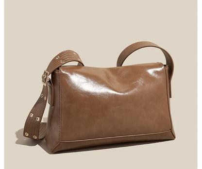 Retro Women's Shoulder Bag 2026 New Simple Large Tote Bag Split Leather + PU Female Soild Crossbody Bag Purse