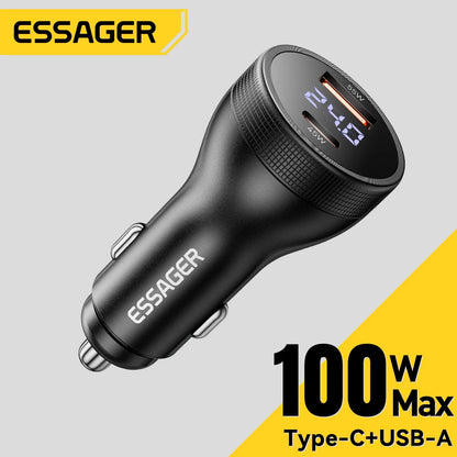 Essager 100W Quick Charge USB C Car Charger