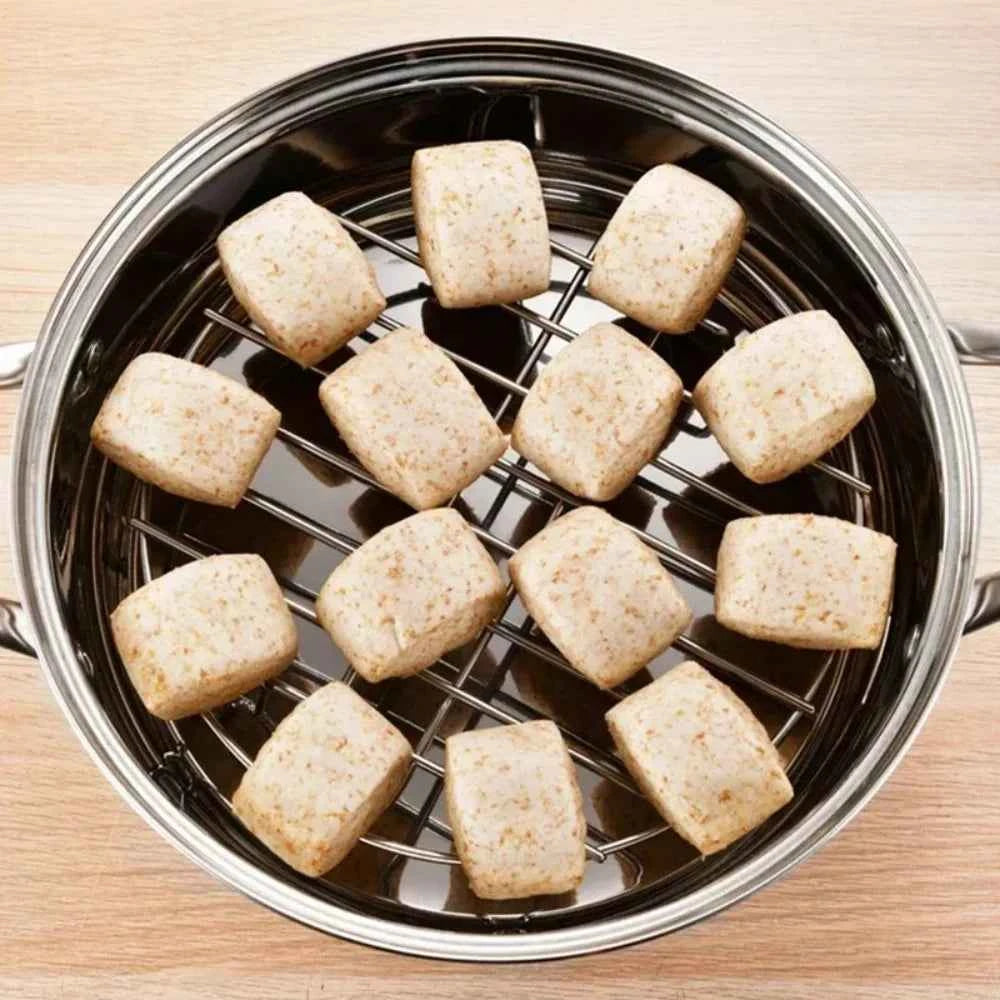 12.4Inch Stainless Steel Cooling Rack - Heavy Duty Oven & Air Fryer Compatible Grid for Baking/Steaming/Grilling Dishwasher Safe