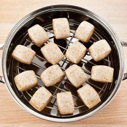 12.4Inch Stainless Steel Cooling Rack - Heavy Duty Oven & Air Fryer Compatible Grid for Baking/Steaming/Grilling Dishwasher Safe