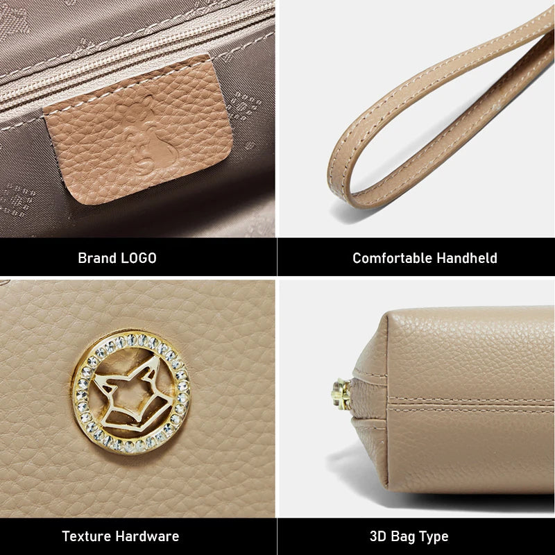 FOXER Genuine Leather Women's Mini Wristlet