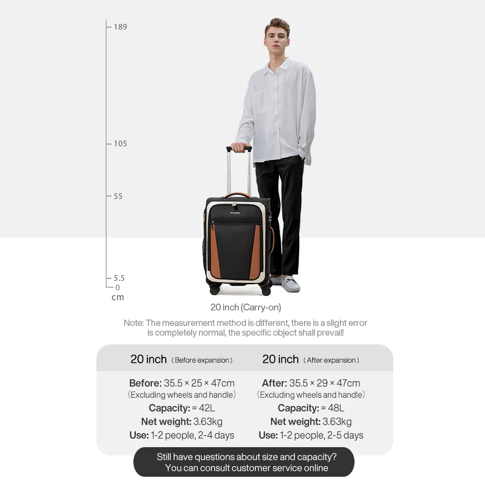 Mixi Compact 20-inch Carry-on Suitcase