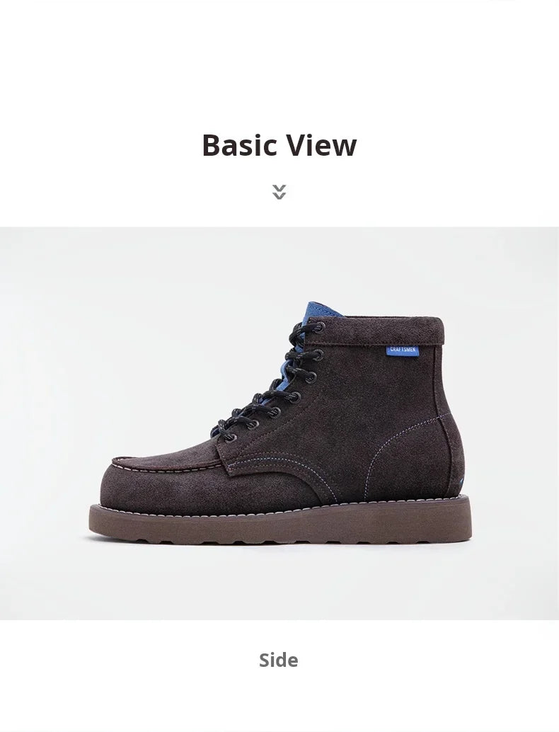 Maden Men's Vintage Brown Cow Suede Work Boots