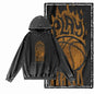 Courtside Basketball Graphic Acid-Washed Black Hoodie