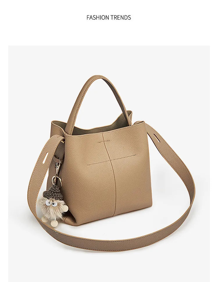 FOXER Genuine Leather Handbag — Premium Women's Shoulder Bag