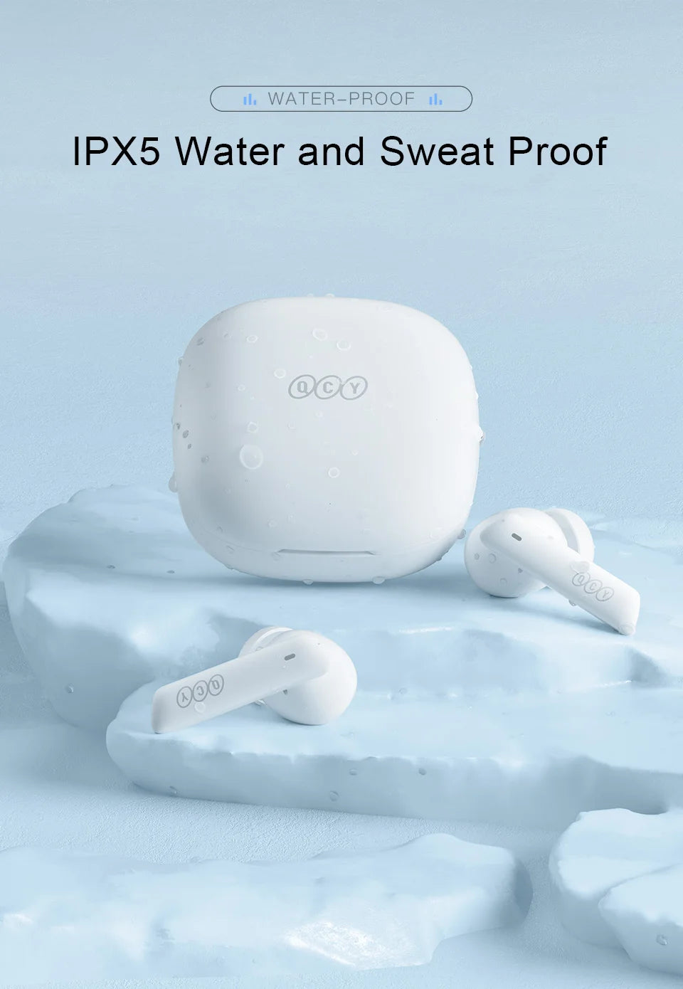 QCY HT05 ANC Wireless Earbuds - TWS Bluetooth 5.2 with 40dB Active Noise Cancellation and In-Ear Mics