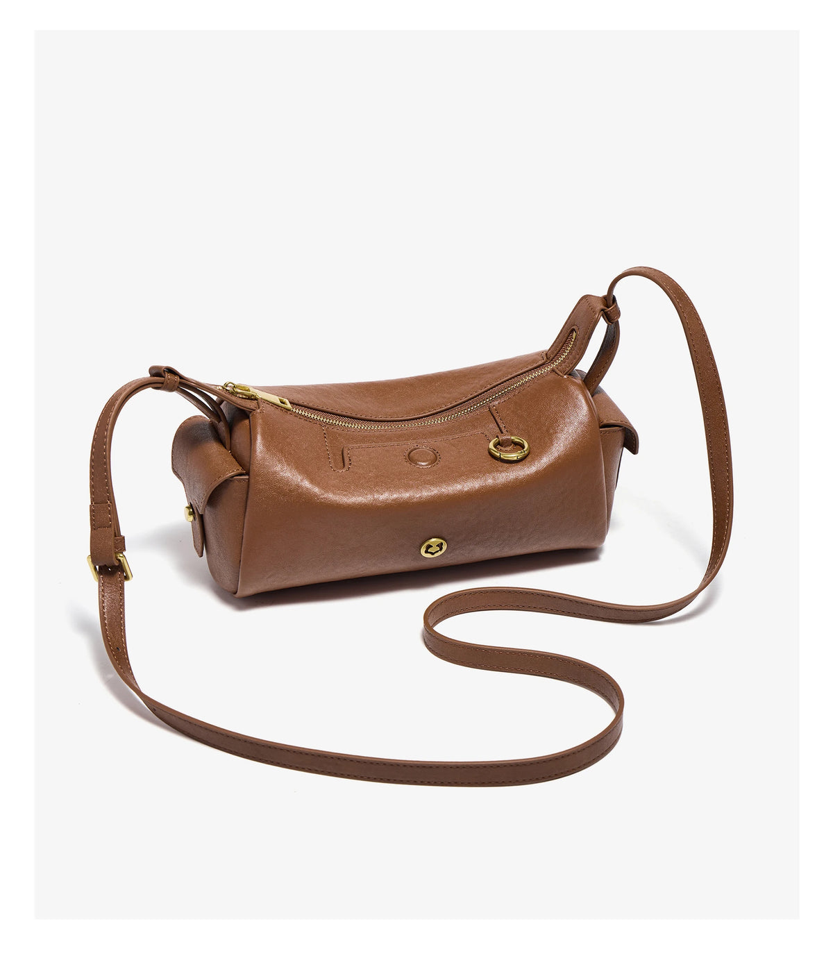 FOXER 2026 New Spring Women's Shoulder Bag Genuine Leather Cylinder Crossbody Bag Lightweight & Durable Bag for Travel & Daily