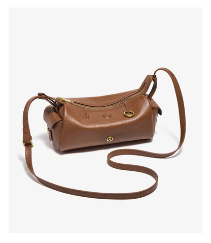 FOXER 2026 New Spring Women's Shoulder Bag Genuine Leather Cylinder Crossbody Bag Lightweight & Durable Bag for Travel & Daily