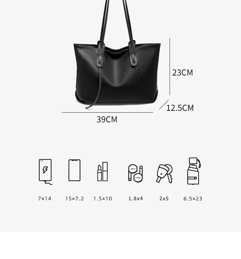 FOXER Women's Shoulder Bag Genuine Leather Handbag 2026 New Large Capacity Tote Bag Female Commuter Casual Purse