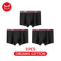 MiiOW Men's Cotton Underwear - 3Pcs Antibacterial Boxers