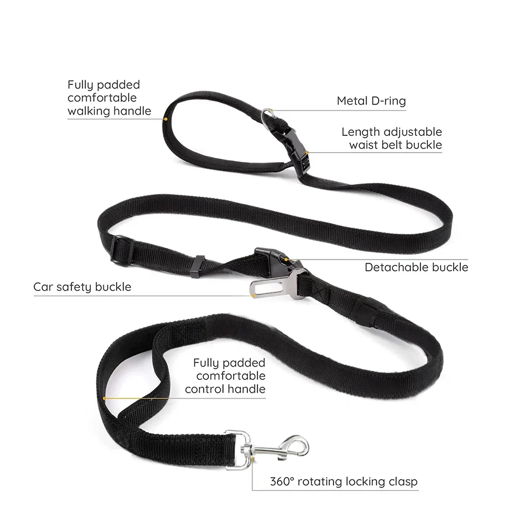 Nylon Hands-Free Dog Leash (2.5×250cm) Habicare