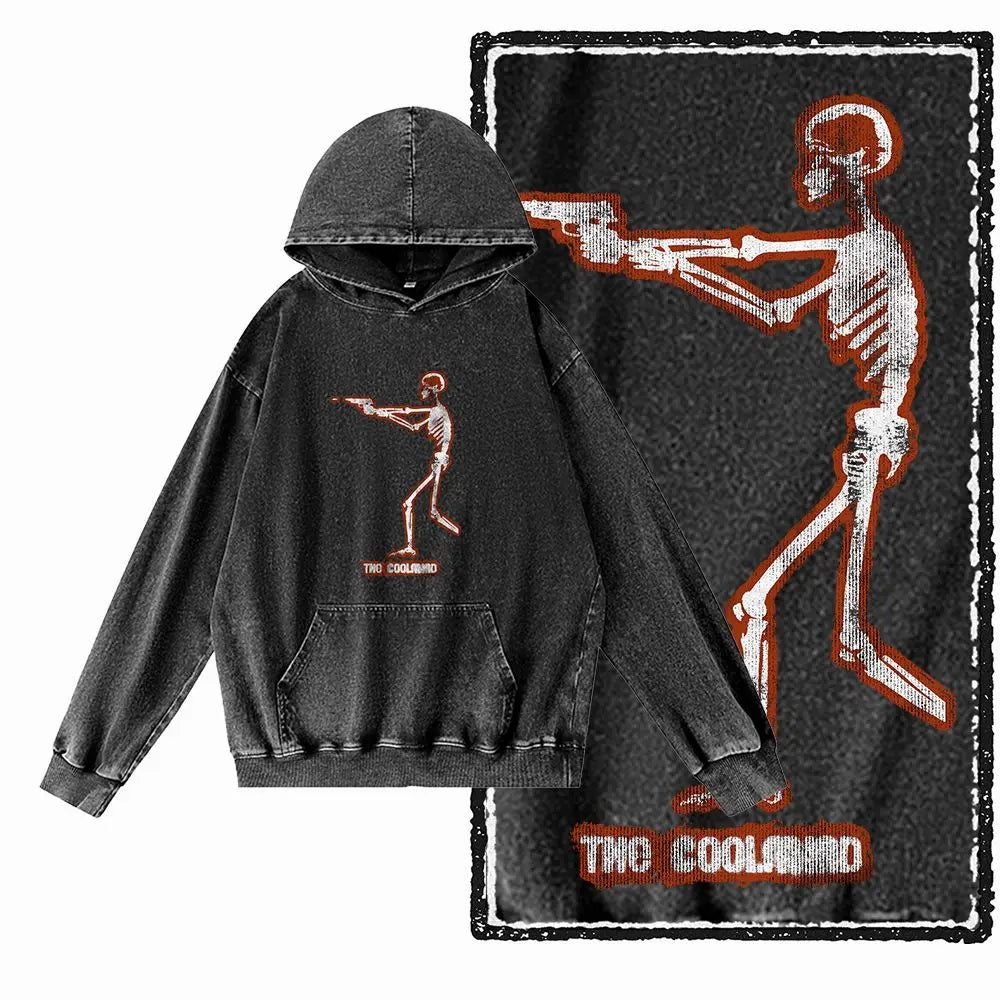 COOLMIND Acid-Washed Black Graphic Pullover