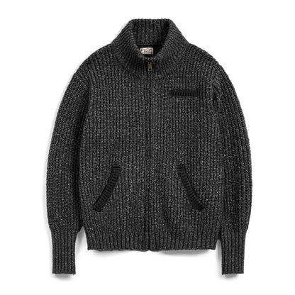 MADEN Heavyweight Mock-Neck Zip Cardigan