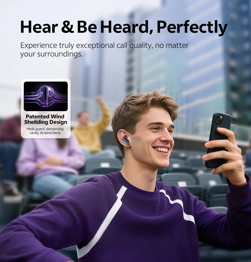 QCY HT18 Wireless Earbuds Bluetooth 6.0 with Hi-Res LDAC, Adaptive ANC, Dual-Driver Design, and In-Ear Detection - ShopHub