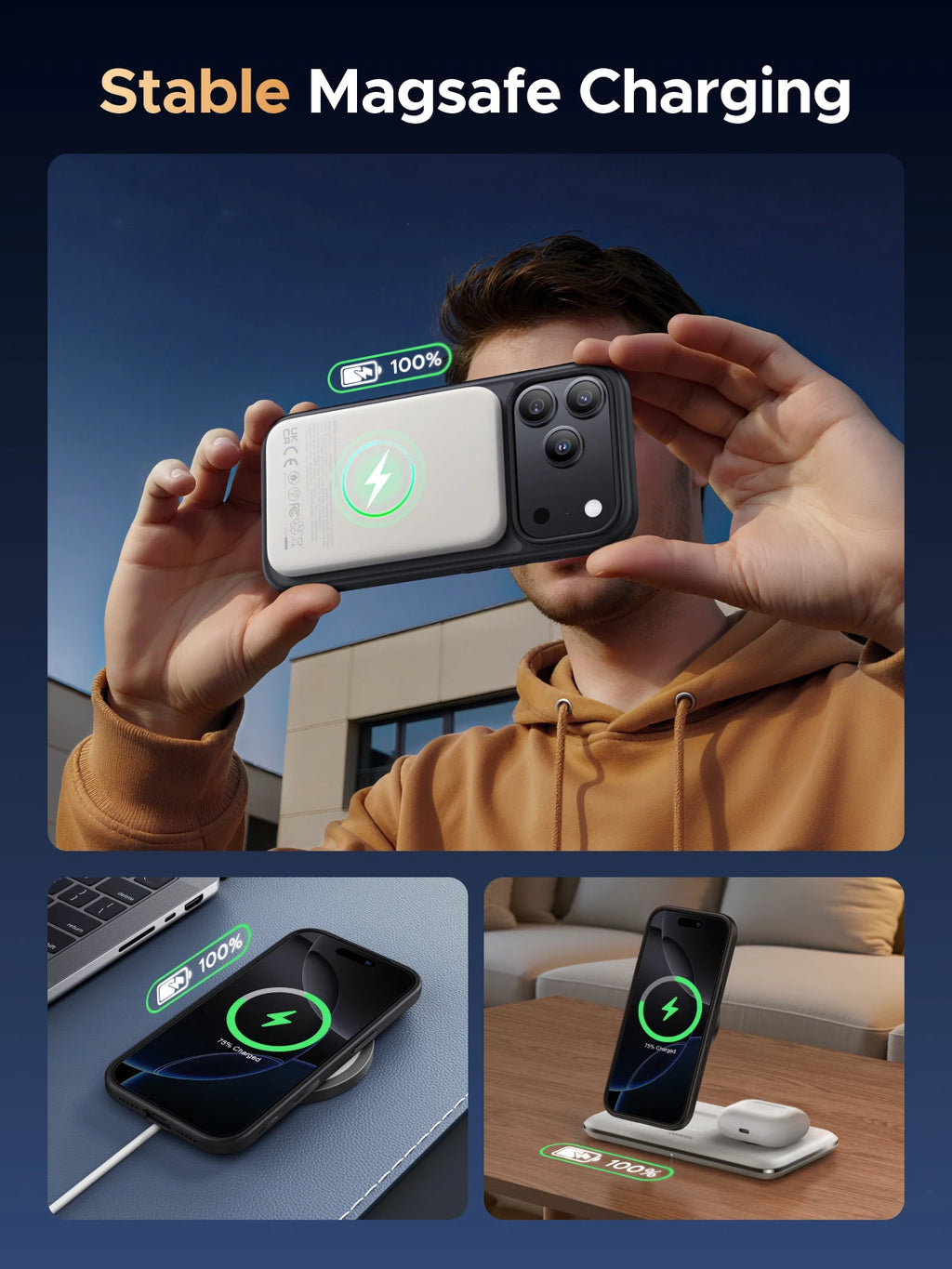 UGREEN Black Magnetic Case for iPhone 17 16