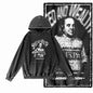 COOLMIND G21 Vintage Graphic Acid-Washed Black Hoodie