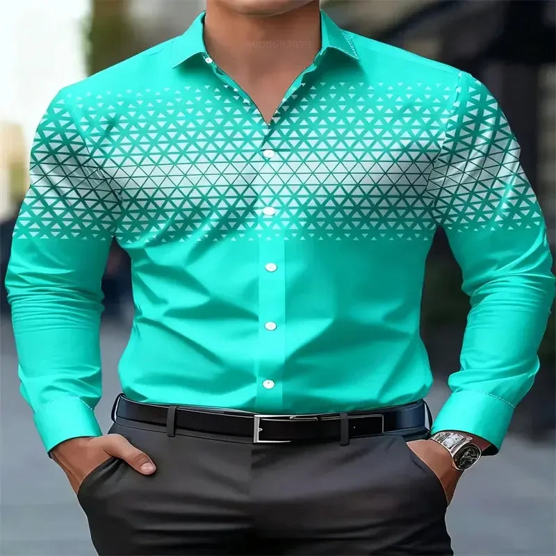 Men's Stylish Casual Red 3D Printing Shirts - ShopHub