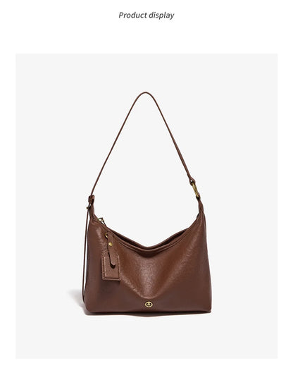 FOXER Genuine Leather Hobo Bag Lady Vintage Commuter Shoulder Bag Large Capacity Soft Leather Women Underarm Bag For Daily