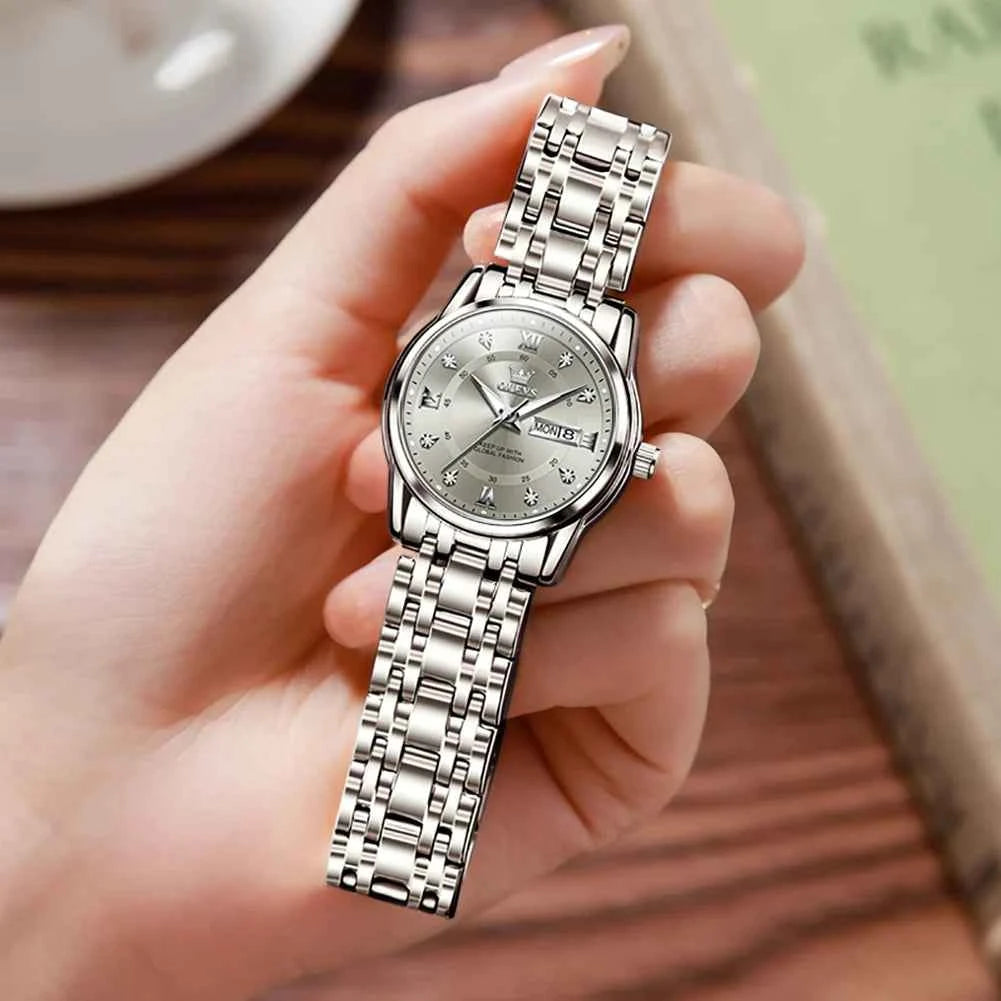 OLEVS 5513X Watch - Original Quartz Waterproof Luminous Watch with Zircon Scale, Perfect Gift for Men & Women in a Beautiful Box