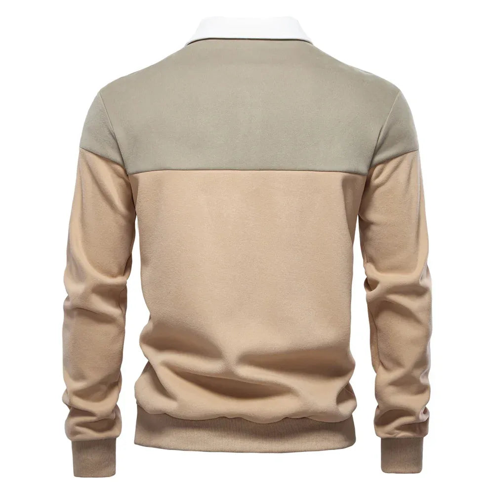AIOPESON Men's Premium Cotton Block Sweatshirts - ShopHub