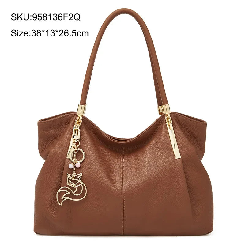 FOXER Women's Shoulder Bag — Genuine Leather Elegance for Every Day