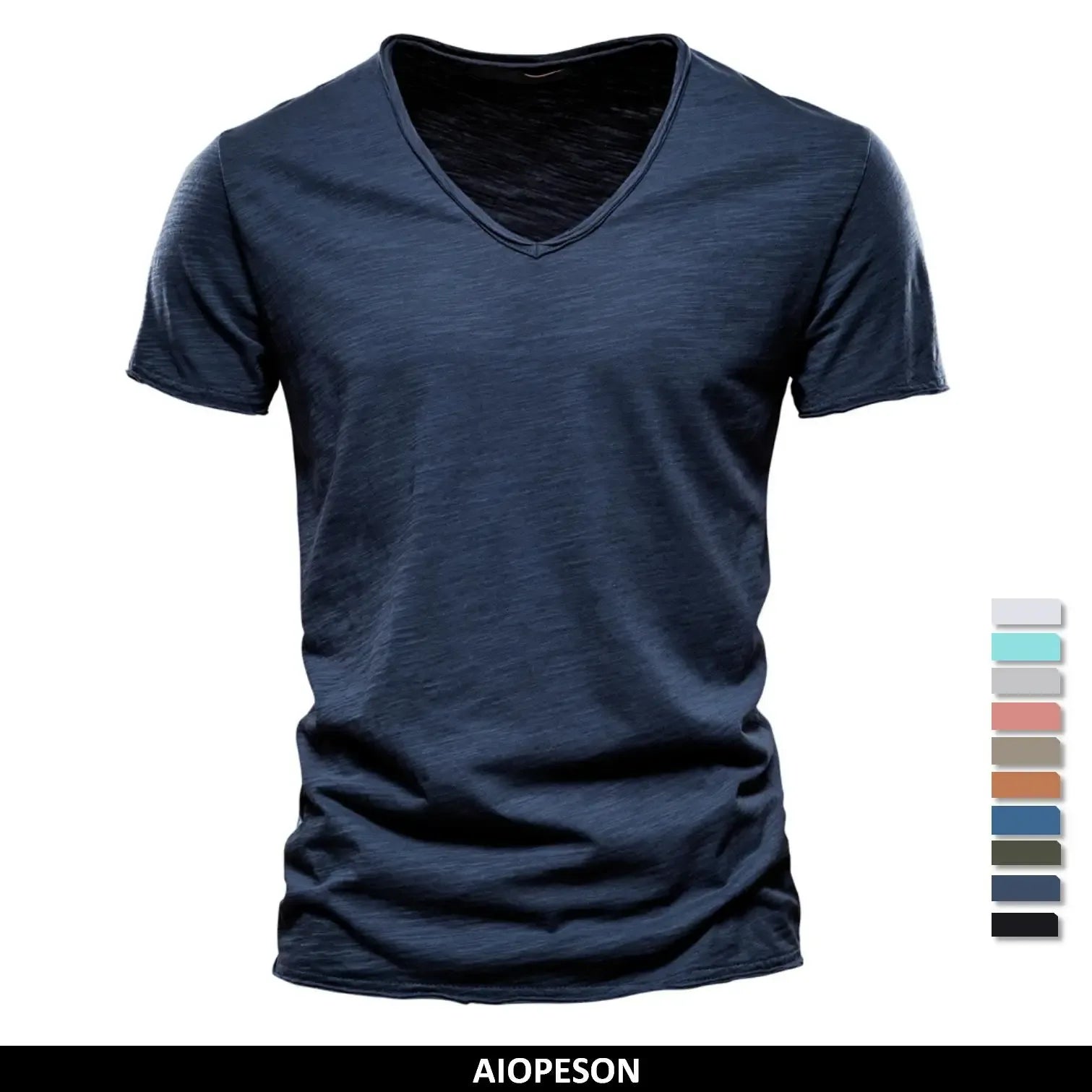 AIOPESON 100% Cotton Men's V-Neck T-Shirts - ShopHub