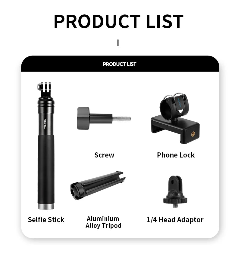 TELESIN 0.9M Aluminum Alloy Selfie Stick – Extend Your Perspective