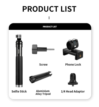TELESIN 0.9M Aluminum Alloy Selfie Stick – Extend Your Perspective