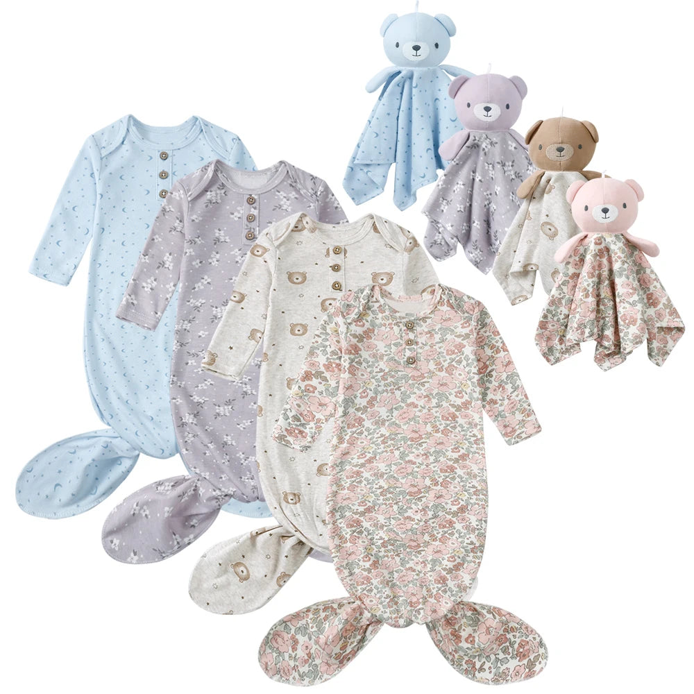 Kids Tales Little Nest Cotton-Blend Knotted Baby Gown