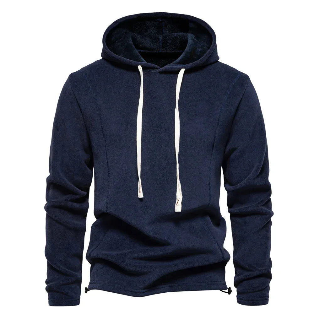 AIOPESON Solid Fleece Hoody - ShopHub