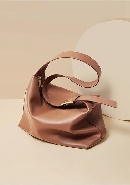 FOXER Large Soft Split Leather Shoulder Bag