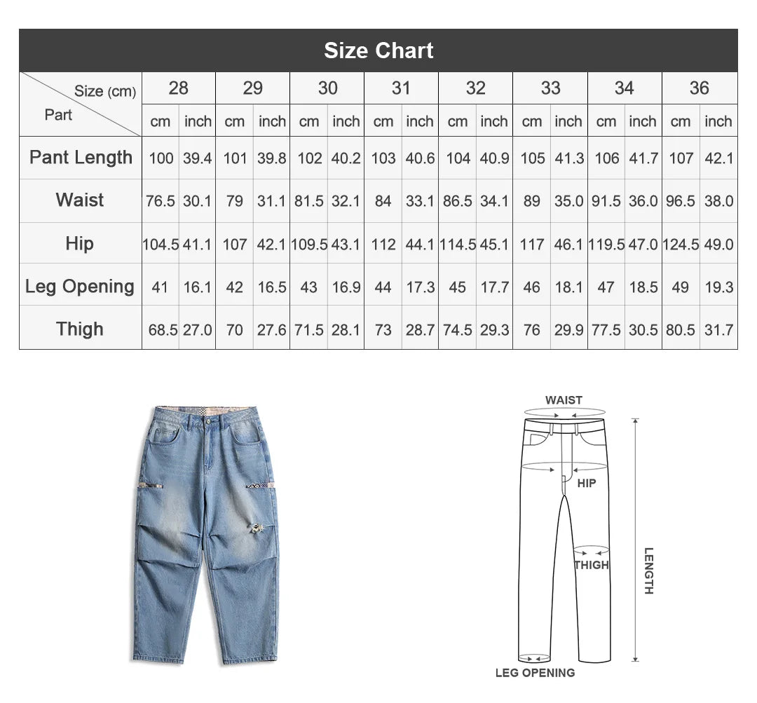 Maden Men‘s Vintage Boro Patchwork Parachute Jeans