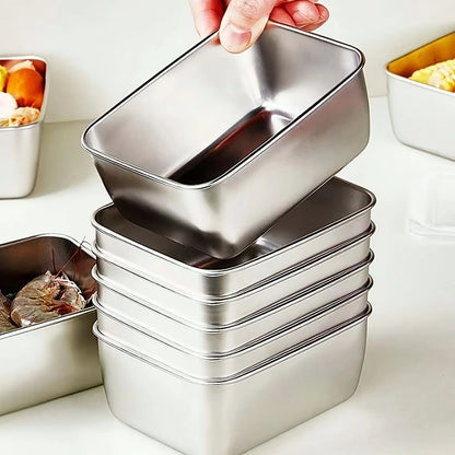 6-Piece Stainless Steel Food Containers Set