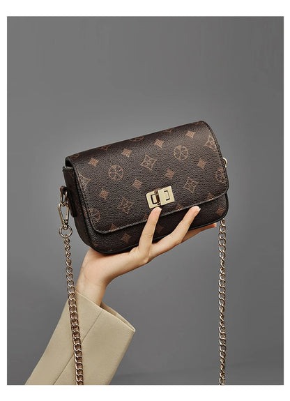 FOXER Vintage Monogram Chain Crossbody Bag