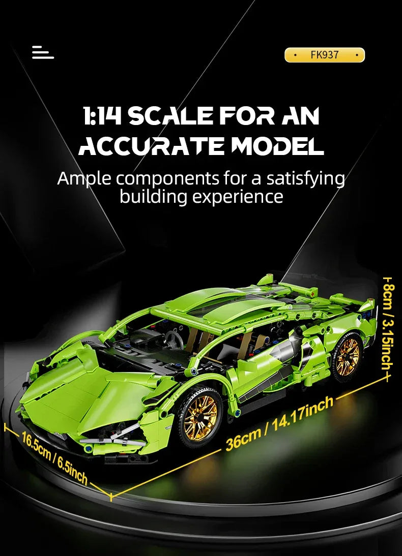 TOYLINX 1:14 Technical Building Blocks Racing Car Model - ShopHub