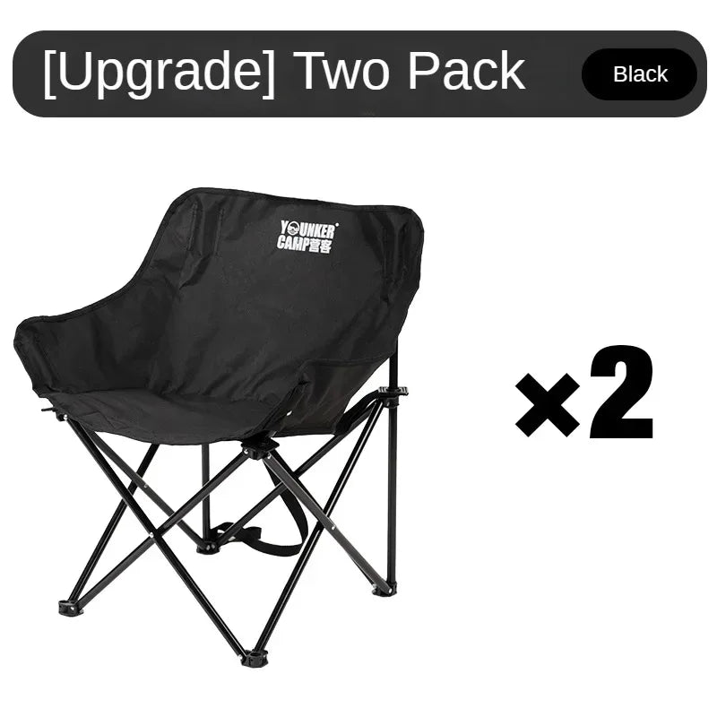 Outdoor Folding Moon Chair Black x2pcs