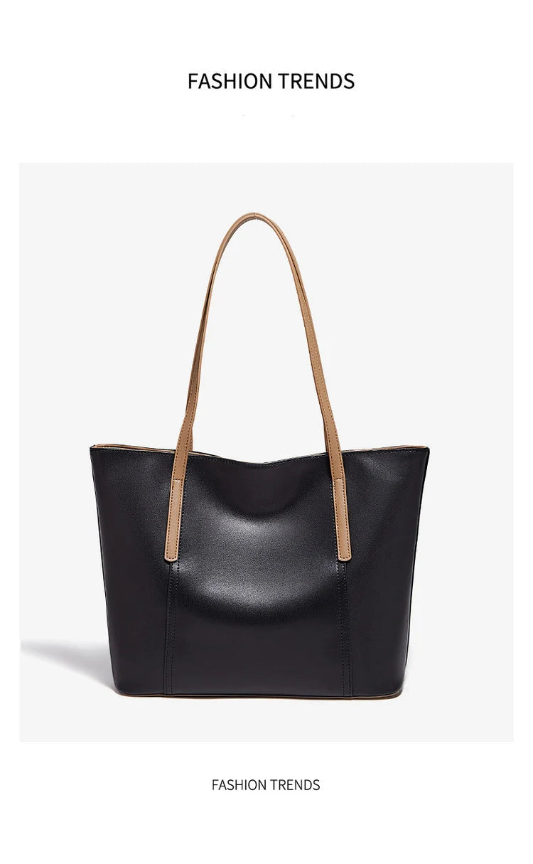 FOXER Lady's Shoulder Bag Split Leather Soft Fabric 2026 New Casual Large Capacity Women Tote Bag Commute Travel Bag All-match