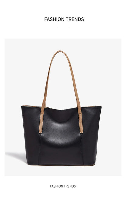 FOXER Lady's Shoulder Bag Split Leather Soft Fabric 2026 New Casual Large Capacity Women Tote Bag Commute Travel Bag All-match