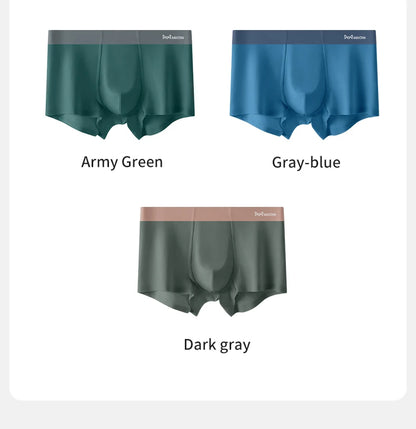 MiiOW Silkly Cool Men Underwear - 3Pcs Antibacterial Crotch Boxer Briefs