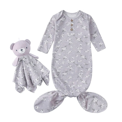Kids Tales Little Nest Cotton-Blend Knotted Baby Gown