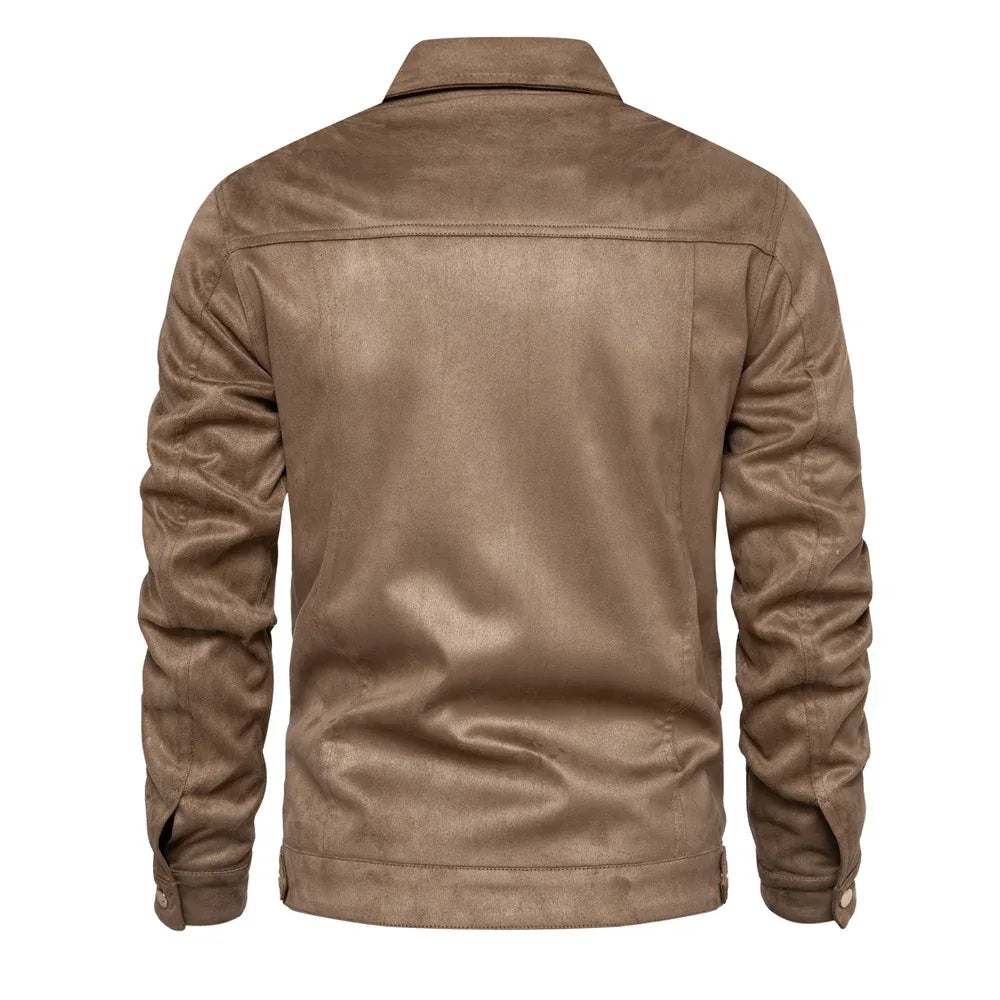 AIOPESON Autumn Winter Suede Leather Jackets - ShopHub