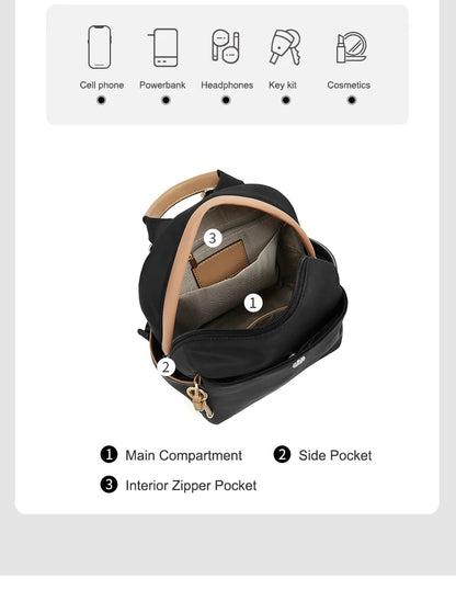 FOXER 2026 New Women's Backpack Soft Cloth Lady Fashion Shoulder Bag Lightweight Anti-theft Large Capacity Commuter Travel Bag