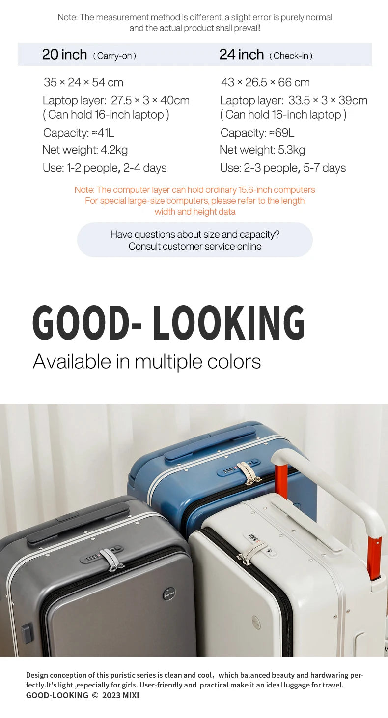 Mixi Premium 20-inch Carry-on Suitcase