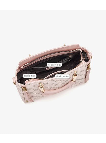 FOXER Vintage Leather Women Handbag Classic Top‑Handle Tote Bag PVC Leather Large Capacity Shoulder Bag Ladies Crossbody Purse