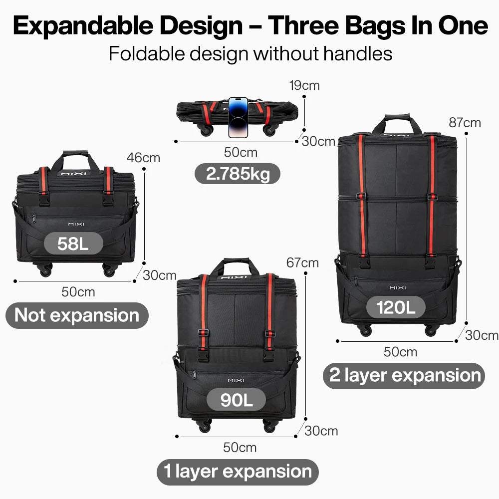 Mixi Expandable Large Capacity Foldable Travel Bag