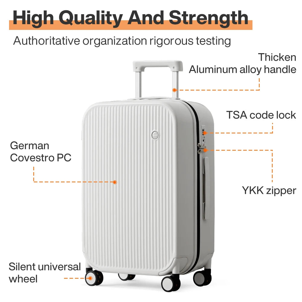 Mixi Striped Travel Luggage 16", 20", 24", and 26"