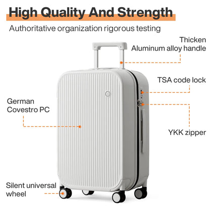 Mixi Striped Travel Luggage 16", 20", 24", and 26"