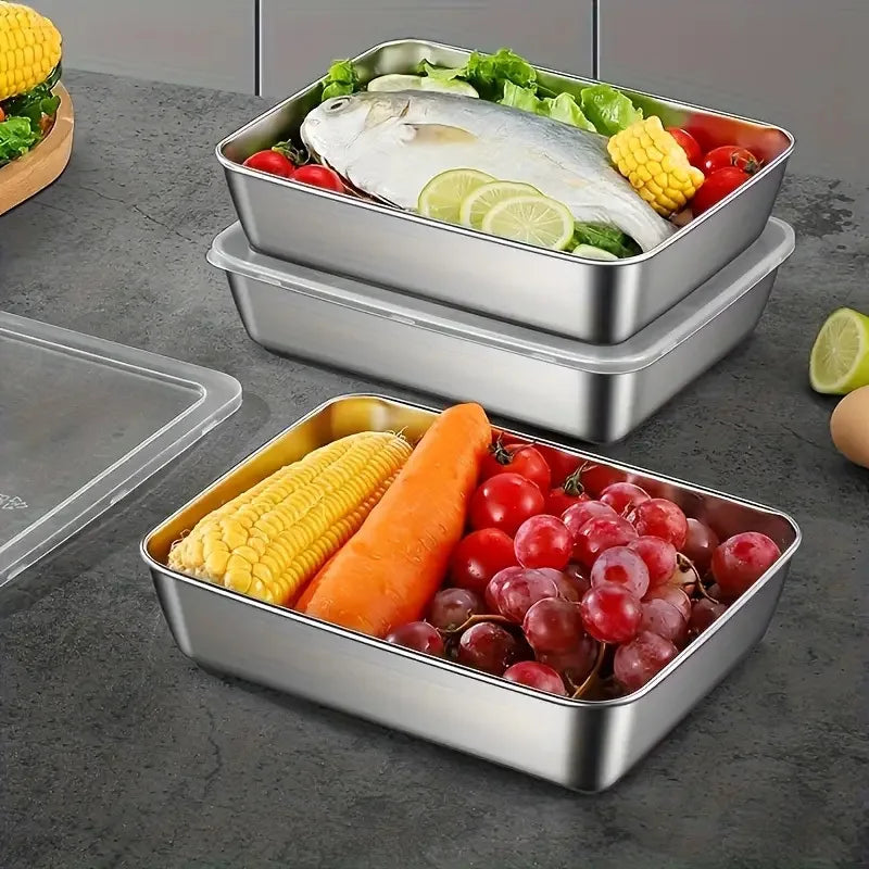 3PCS Stainless Steel Food Containers