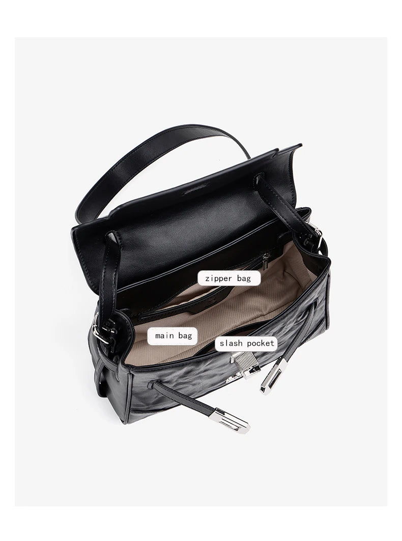 FOXER Vintage Wrinkle Genuine Leather Tote Bag